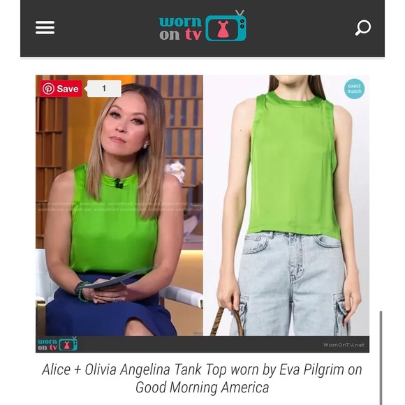 Alice + Olivia Angelina Charmeuse Combo Sleeveless Tank Top - Picture 6 of 15